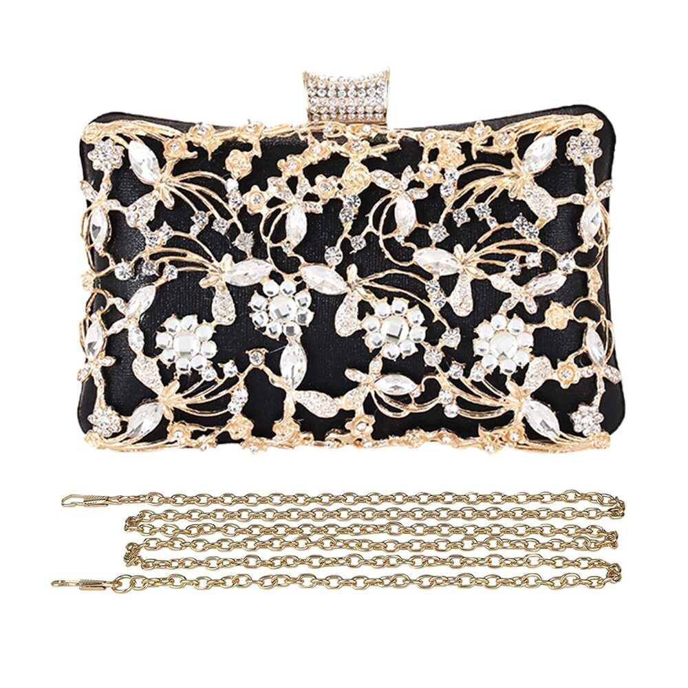 5342 Rhinestone Evening Clutch - Crystal Sparkly Sequin Glitter Handbag